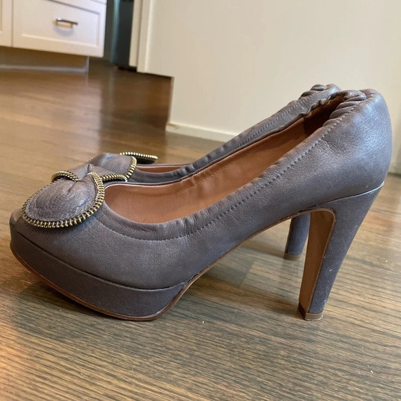 CHLOE See by Chloé Zipper Leather Bow Accents Pumps EU 40 - Picture 4 of 15